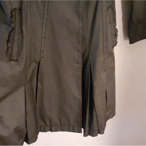 Feminine charcoal gray trench coat double breasted fits 3 4 small fall raincoat - Picture 9 of 15